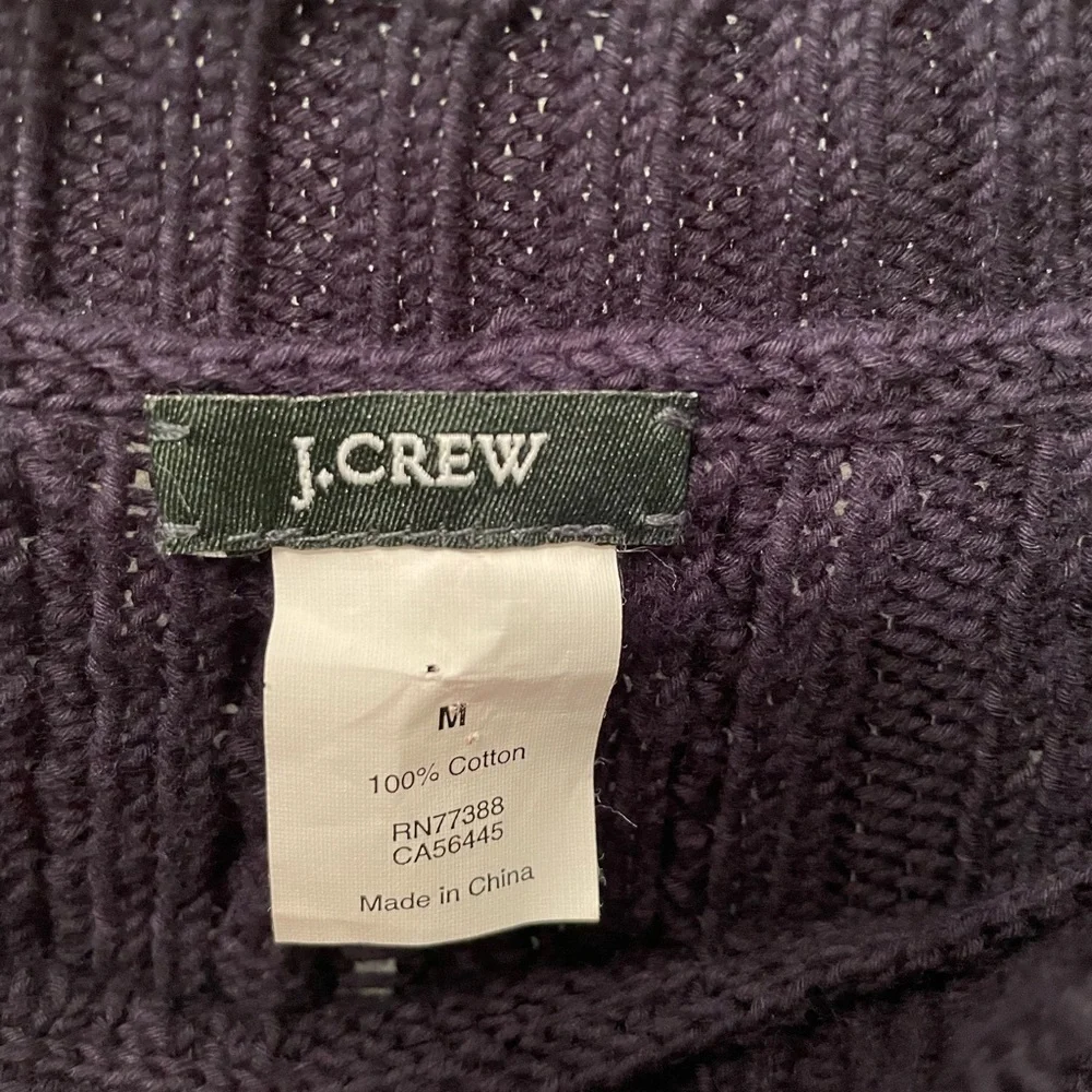 J. Crew 100% Cotton Navy Crew Neck Sweater Size Medium
